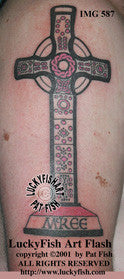 Memorial Celtic Cross Tattoo Design