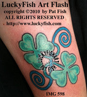 St Patrick's Shamrocks Celtic Tattoo Design 1