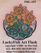 Daffodils Celtic Welsh Tattoo Design 1