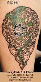 Gecko in Knot Celtic Tattoo Design 1