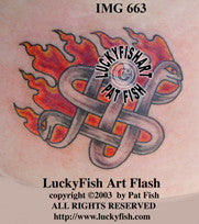 Flaming Snakes Tattoo Design 1