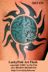 Unblocked Sun Celtic Tribal Tattoo Design 1