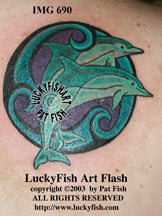 Double Dolphins Celtic Tattoo Design 1