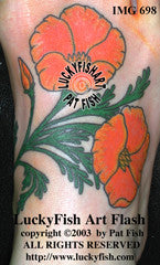 California Poppies Flower Tattoo Design 1
