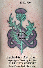 Thistle Hearts Celtic Tattoo Design 1