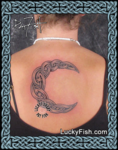 Moon Crescent Celtic Tattoo Design