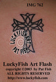 Stained Glass Cross Christian Tattoo Design 2