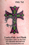 Stained Glass Cross Christian Tattoo Design 3