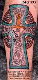 Warrior King Cross Celtic Tattoo Design 