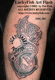 Bird and Dog Celtic Letter D Tattoo Design 3