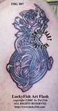 Bird and Dog Celtic Letter D Tattoo Design 1