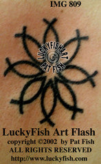 Ichthus Sun Christian Tattoo Design 1