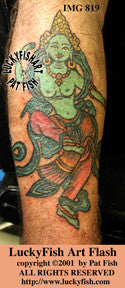 Lollis Studios Tattoo Company  Eddie Lollis Tattoo Art  Green Tara piece  we finished last night Very fun project on a really cool guy Eddielollis  tattoosbyeddie lollisstudiostattoocompany eztat2 eztat2pen  eztattooingtwistpen eternalink 