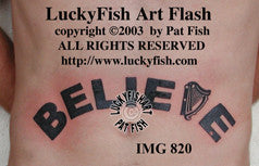 Believe Irish Tattoo Design 1