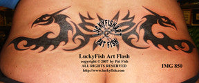 Tribal Storm Dragons Tattoo Design