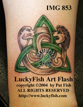 Leo Triquetra Celtic Astrology Tattoo Design 1