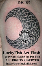 Celtic Crescent Moon Tattoo Design 1