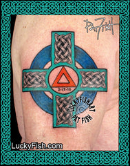 Recovery Cross Celtic Alcholics Anonymous Tattoo Design