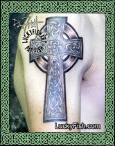 Monogram Cross IHS Celtic Tattoo Design