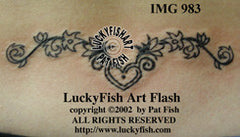 Heart and Flowers Tattoo Design 1