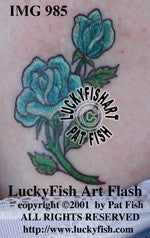 Am I Blue Rose Classic Tattoo Design 1