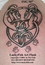 Feline Heart Celtic Tattoo Design 1
