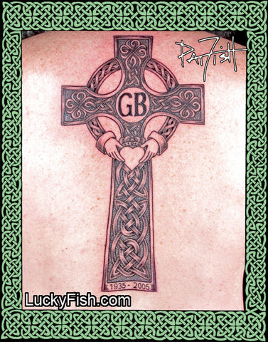 Download Tattoo In Honor Of Mom - Claddagh Cross Tattoo PNG Image with No  Background - PNGkey.com