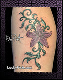 Starfish Girl Sea Star Seaweed Tattoo Design