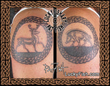 Stag Boar Ring Pictish Celtic Tattoo Design